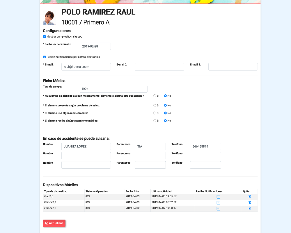Perfil del alumno