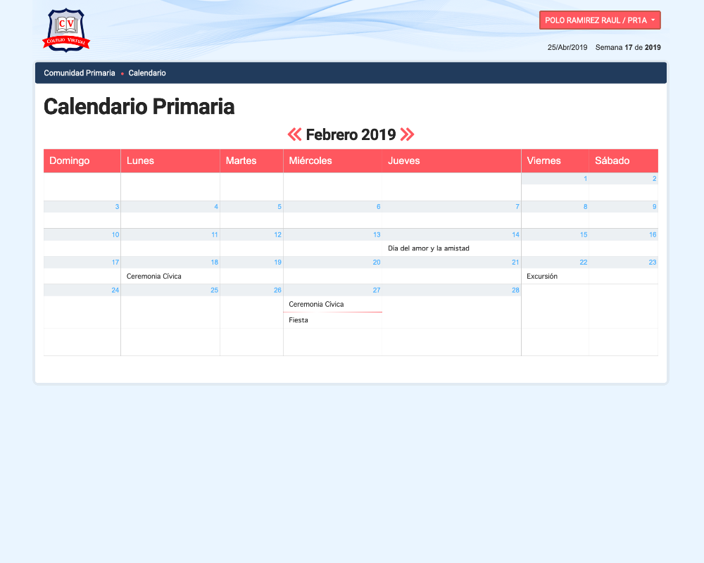 Calendario de actividades