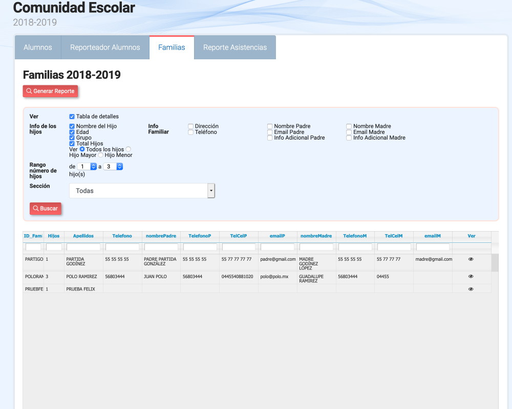 Alumnos y familias
